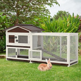 GOJOOASIS Rabbit Hutch Indoor Bunny Cage Outdoor Weatherproof Bunny House Wooden 60" Large Guinea Pig Cages Chicken Coop w/ 3 Pull Out Trays & 4 Access Doors (60" A)