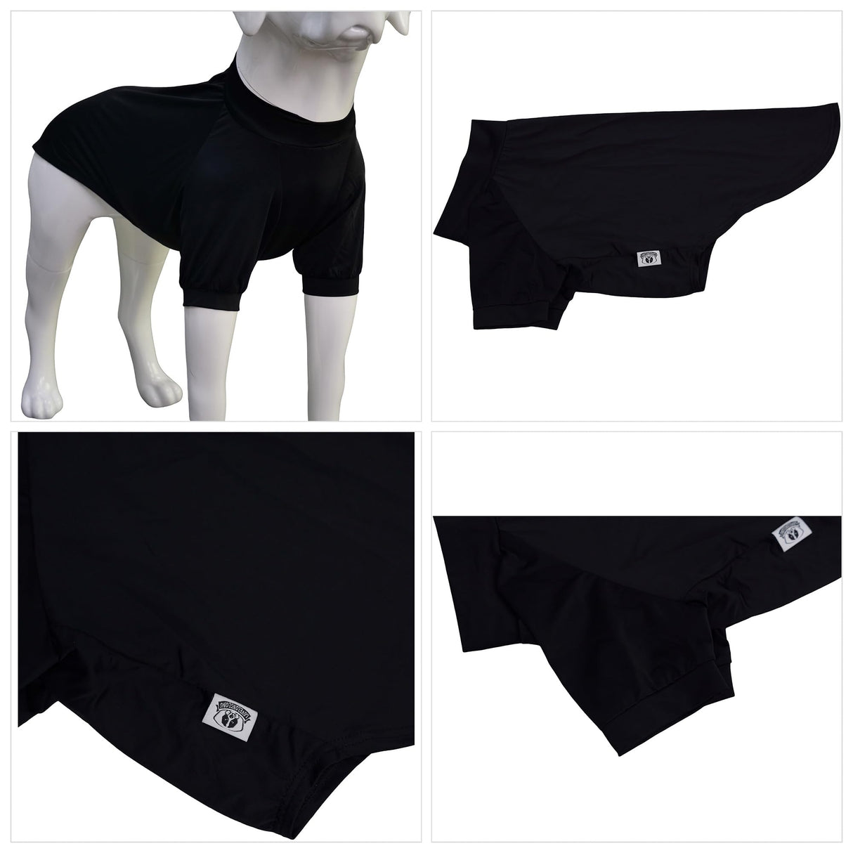 LoveLongLong Spring Summer Cooling Dog T-Shirt with UV Protection and Moisture-Wicking Fabric Blank Color Black XL