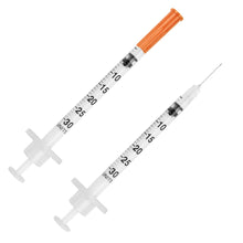 Load image into Gallery viewer, UltiCare VetRx U-100 Pet Insulin Syringes, Comfortable and Accurate Dosing of Insulin for Pets, Compatible with Any U-100 Strength Insulin, Size: 3/10cc, 29G x 1/2’’, 100 ct Box
