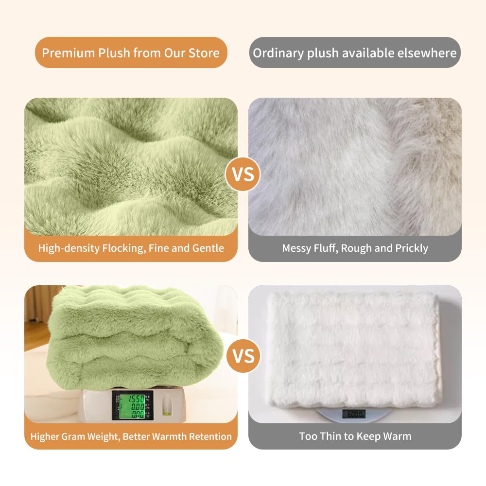 SOMAHE Dog Blanket Self-Warming Throw for Medium & Large Dogs, Dual-Side Sherpa Plush, Thick Crate Bed Cover & Car Seat Mat, Anti-Static Machine Washable No Shrink, 39x30 Inch Green