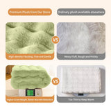 SOMAHE Dog Blanket Self-Warming Throw for Medium & Large Dogs, Dual-Side Sherpa Plush, Thick Crate Bed Cover & Car Seat Mat, Anti-Static Machine Washable No Shrink, 39x30 Inch Green