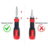 SHARDEN Multi Screwdriver 13-in-1 Screw Driver Adjustable Screwdriver Set Multitool All in One with Torx Security, Flat Head, Phillips, Hex, Square and 1/4 Nut Driver