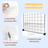 Tierecare 12 Pcs Cage Guard 13.8"x4.7" with Zip Ties Scatter Guard Clear Cage Liner Flexible Side Lining for Rabbit Guinea Pig C&C Metal Wire Playpen