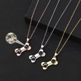 Wexibauyl Personalized Photo Necklace Custom Photo Projection Necklaces Dog Bone with Paw Print Pendant Necklace with Picture Inside Pet Dog Cat Memorial Necklace for Pet Lover Women Men