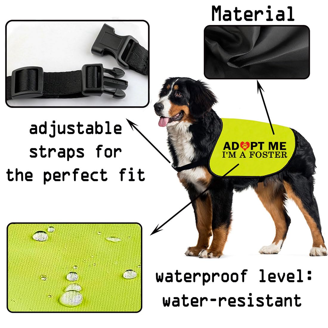 CENWA Adopt I’m A Foster Jacket Vest Adopt Dog Jacket Vest New Puppy Dog (I'm A Foster L)