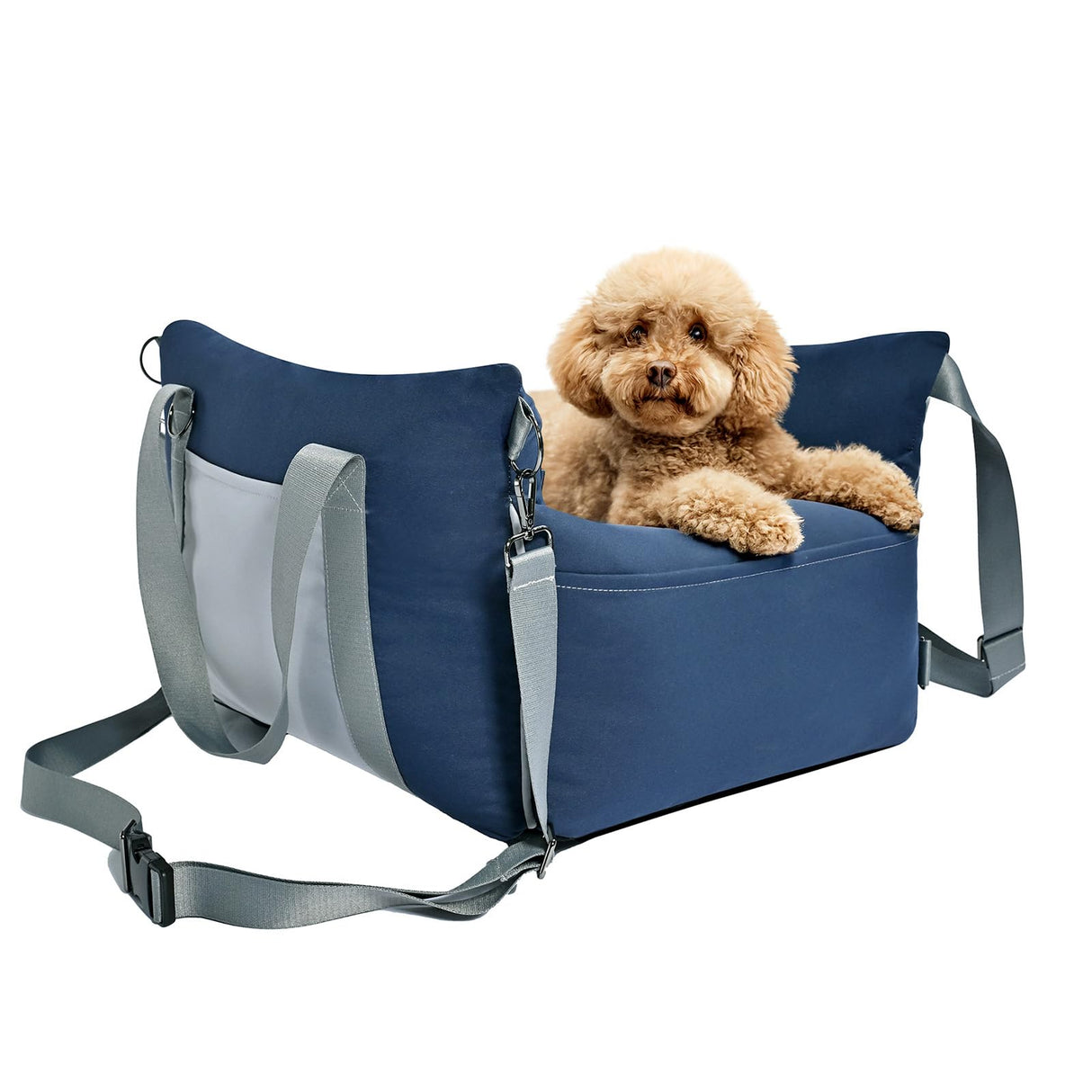 Amazon Basics Dog Car Seat, Pet Booster Car Seat for Small Medium Dogs, Outdoor Carrier Bed for Travel with Leash & Washable Cover
