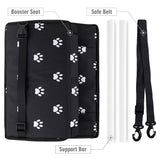 Petbobi Pet Reinforce Car Booster Seat for Dog Cat Portable and Breathable Bag with Seat Belt Dog Carrier Safety Stable for Travel Look Out,with Clip on Leash with PVC Tube (Foot)