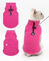 CuteBone Fleece Dog Vests Pink with Turtleneck, Half Zip-Up & Pullover Winter Sweaters Shirts for Small & Medium Dogs - Warm Thermal Jackets with D-Ring, Ideal for Cold Weather DZBX01XL