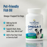 Nordic Naturals Omega-3 Pet, Unflavored - 90 Soft Gels - 320 mg Omega-3 Per Soft Gel - Fish Oil for Dogs with EPA & DHA - Promotes Heart, Skin, Coat, & Immune Health