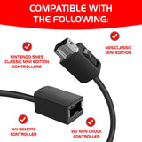 NES Classic Controller Extension Cable 3M / 10ft (2-Pack), SNES Extension Power Cord Compatibility Nintendo SNES Classic Edition Controller (2017) and Mini NES Classic Edition (2016), Wii, Wii U