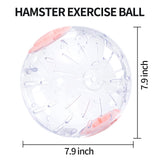 7.9 Inch Hamster Ball, Running Ball Toy, Transparent, Breathable, Promote Exercise Health, Reduce Stress, Easy to Clean, Hamster Accessory, for Syrian Dwarf Hamster, Gerbils, Mice, Small Pets, Pink
