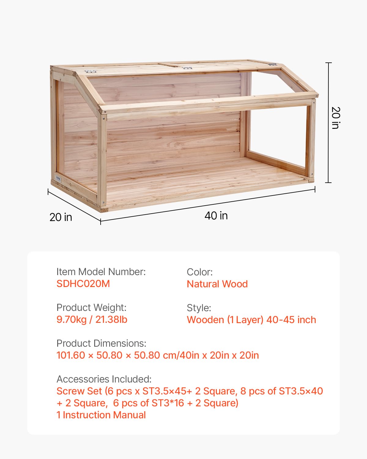 VEVOR Wooden Hamster Cage, 270° Viewing 𝖧amster Habitat, 32 x 16 x 16 in, Dwarf Hamster Cages with Openable Top, Ventilated Small Animal Cage, Pet Mouse Cage for Gerbils, Rats, Guinea Pigs, Mice