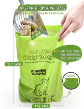 Load image into Gallery viewer, Cat Litter Bags for Poop Biodegradable Cat Waste Disposal Bag Leakproof Durable and Unscented Large to Fit Any Scoop Strengthen Dog Poop Bag- 100 Count
