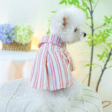 Dog Shirts for Small Dogs Cat Apparel Overalls Puppy Striped Pajamas Breathable Vest Summer Sweatshirt Lightweight Pet Clothes Birthday Holiday Outfits Red M