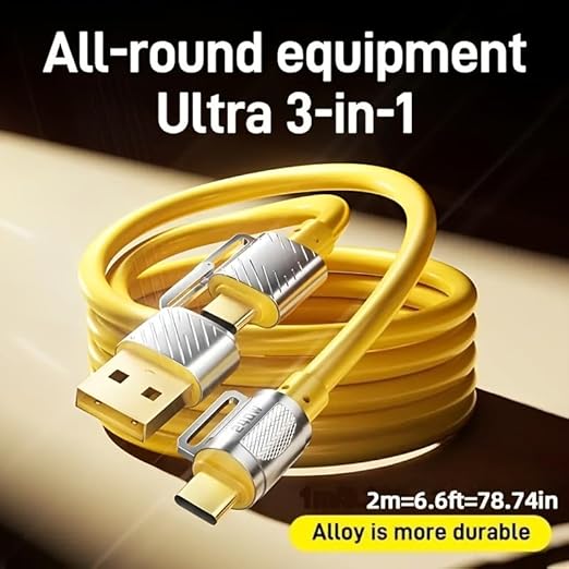 1pcs 240W Max Super Fast Charging Cable, 6.56FT (2 Meter) Multi USB A/C to USB C Fast Charger Cord, Suitable for Mobile Phones Tablets