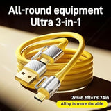 1pcs 240W Max Super Fast Charging Cable, 6.56FT (2 Meter) Multi USB A/C to USB C Fast Charger Cord, Suitable for Mobile Phones Tablets