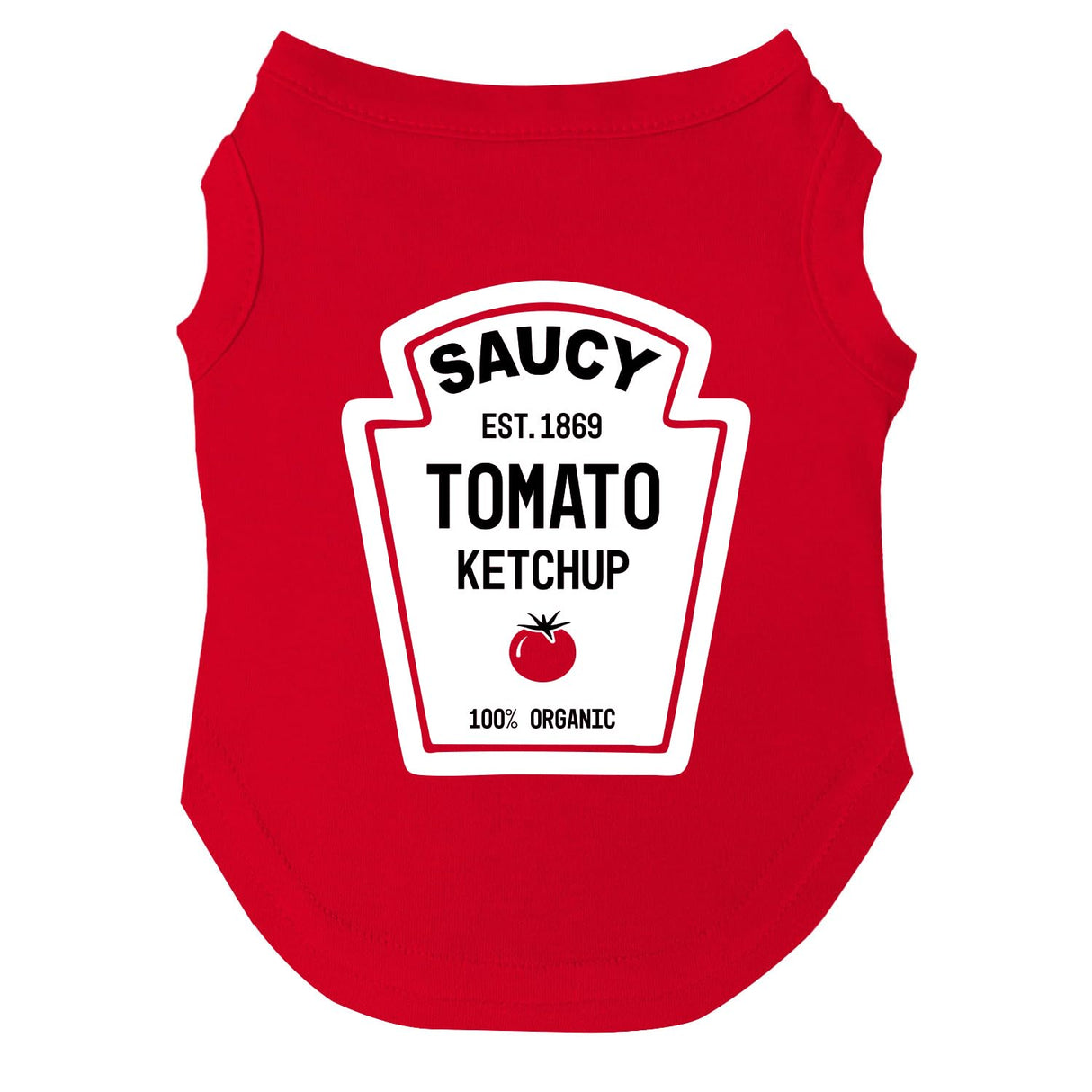 Ketchup Bottle Costume Dog Tee Shirt | Sleeveless Breeds | Halloween | Matching Outfit | Funny & Cute |Red, X-Large 1156