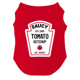 Ketchup Bottle Costume Dog Tee Shirt | Sleeveless Breeds | Halloween | Matching Outfit | Funny & Cute |Red, X-Large 1156