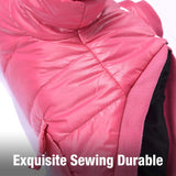 LESYPET Dog Coat for Small Dogs, Windproof Doggie Puffer Jacket with Leash Hole, Extra Warm Dog Jacket Winter Coat, Pink XL