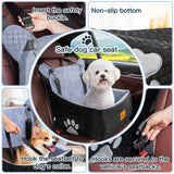 Dog car Seats for Small/Medium Dogs up to 33lbs- Washable, Waterproof, Dog Booster & car Seats with 2 Easy-Install Safety Belts, Non-Slip Base & Storage Pocket(Grey Black).