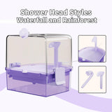 YOOSO WING Automatic Bird Baths for Cage – Indoor Parakeet Bath with Pump, Bird Shower with 2 Modes Running Water, Bird Cage Accessory for Pet Birds Conure Budgies Cockatiels Lovebird (Purple)
