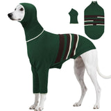 DENTRUN Greyhound Dog Sweater Medium with Detachable Hood - Warm Winter Knit Hoodie for Long Neck Dogs, Turtleneck Cold Weather Clothes with Leash Hole for Whippet, Saluki, Afghan Hound, Borzoi