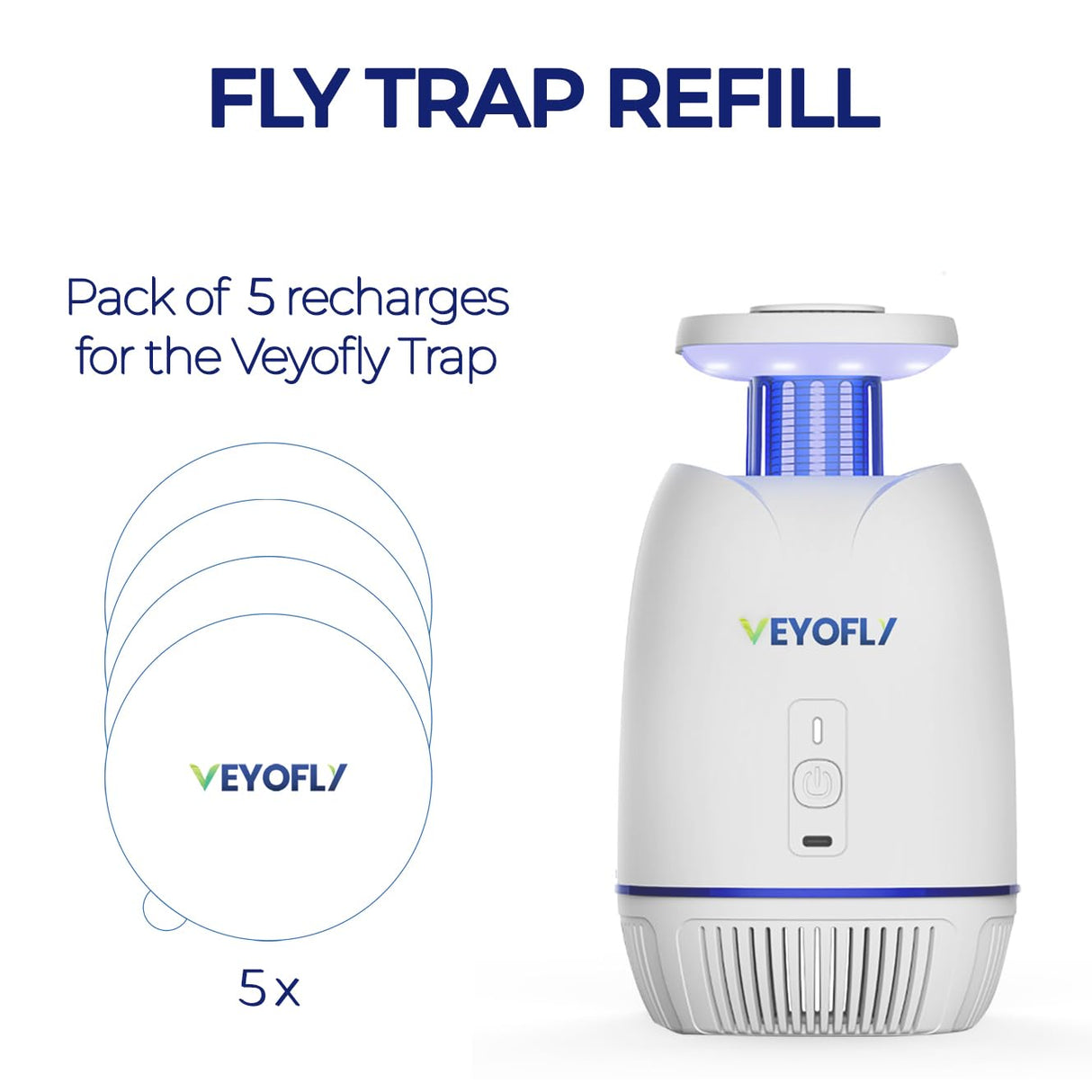 Veyofly Kit Fly Traps - Fly Traps Indoor, Fruit Fly Traps, Gnat Traps, Mosquito Traps, Insect Traps Indoor (Fly Trap Refill)