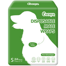 Load image into Gallery viewer, COCOYO Disposable Male Dog Wraps, Small Size, 84 Count, Super Absorbent, Breathable, Wetness Indicator
