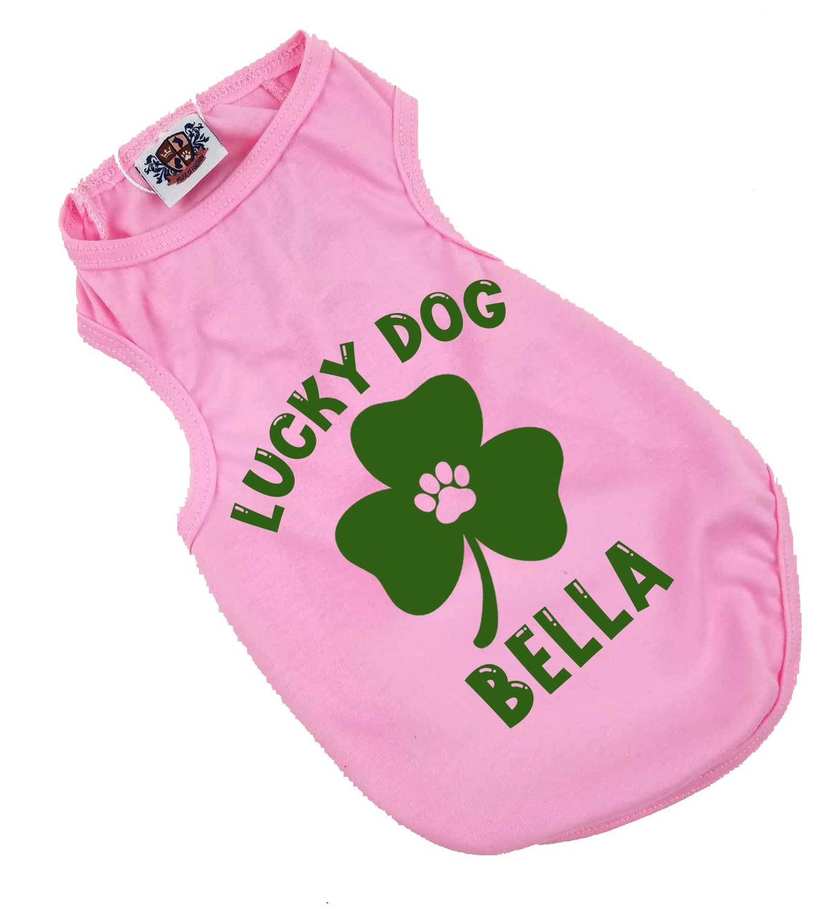 Lucky Dog Personalized Dog Shirt, Cute St. Patrick's Day Dog Shirt, Green Clover St. Patty's Day Shirt for Dogs, St. Patrick's Day Shirt for Dogs, Clothes for Pets (3XL 38-55 lbs)