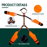 Dog Suspender Boots, Anti-Slip & Fall Waterproof Dog Shoes Leggings, Dog Paw Protector for Small Medium Dogs, Adjustable Dog Boots Pet Shoes for Outdoor Walking Orange,S