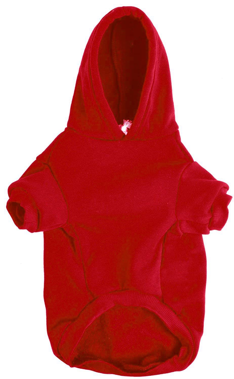Love Me Fleece Dog Hoodie - Warm Cotton Grooming Sweater for Small, Medium & Large Dogs & Cats - Red, XL