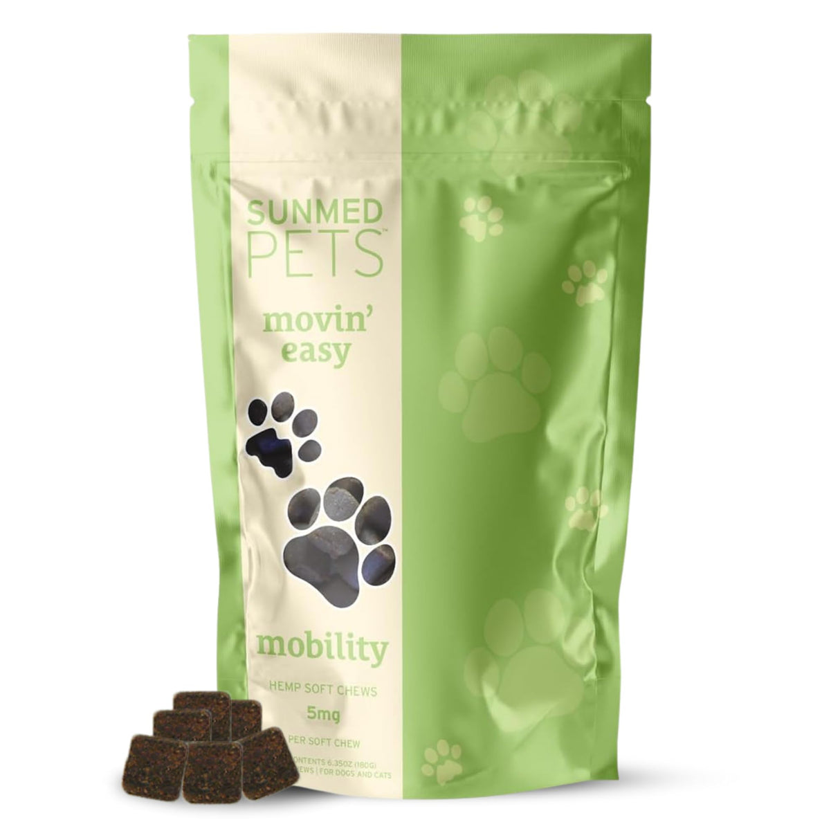 Sunmed Movin' Easy Hemp Pet Chews for Joint Health & Mobility – Omega-3, Green Lipped Mussels, 5mg Hemp Extract – Supports Flexibility & Comfort | Beef Liver & Sweet Potato, 40 Count