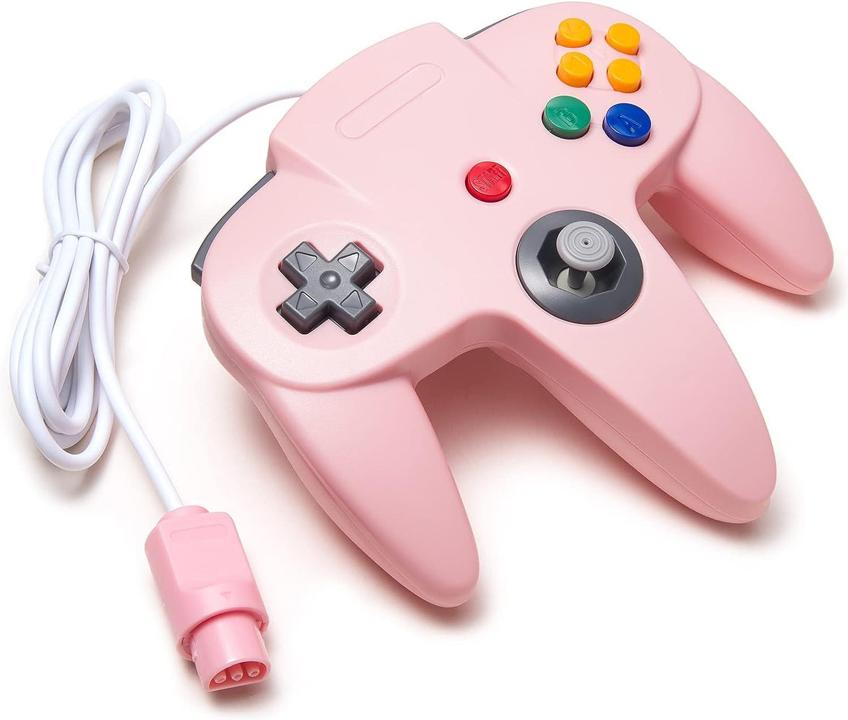 KIWITATA Classic N64 Controller, Retro N64 Wired Joystick Replacement Gamepad Controller for N64 System Video Games Console Pink