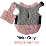 Vecomfy Reversible Dog Coats for Small Dogs Waterproof Warm Puppy Jacket for Cold Winter,Pink and Grey S