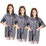 TopTie 3 Pack Nylon Salon Hairstylist Smock Barber Haircut Jacket, Dog Pet Grooming Work Shirt Uniform with Zip Closure