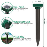 Solar Powered 6 Pack Solar Mole Repellent Ultrasonic for Vole, Snakes, Gopher, Waterproof Sonic Mole Deterrent Spikes,Snake Gopher Vole Repellent for Garden and Yard