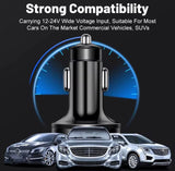 USB C Car Charger Adapter with Voltmeter Compatible with iPhone 16 15 14 13 12 11, Android, Samsung, Super+ QC3.0 6 in 1 Multi-Port Super Fast Charging Cigarette Lighter USB Charger