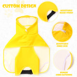 LUZGAT Dog Raincoat for Medium Dogs, Dog Rain Jacket with Clear Hooded, Waterproof Dog Rain Coat with Adjustable Belly Strap, Dogs Safety Vest for Outdoor Adventures Walking(Yellow,M)