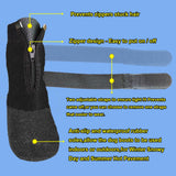 VALFRID Waterproof Grip Dog Shoes,Anti-Slip Dog Socks Boots,Zipper Dogs Booties Paw Protectors for Hardwood Floor,Indoor and Outdoor for Small Medium Large Dogs Black