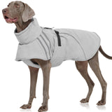 FUAMEY Dog Cold Weather Coats,Dog Winter Jackets for Large Dogs Warm Dogs Coat with Reflective Strips Waterproof Pet Snowsuit Thick Paded Pets Vest for Labrador Golden Retriever Grey 2XL
