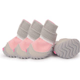 Soft Dog Shoes for Small Dogs,Dog Paw Protector for Outdoor Activities, Anti-Slip Dog Boots Size 2,Pink