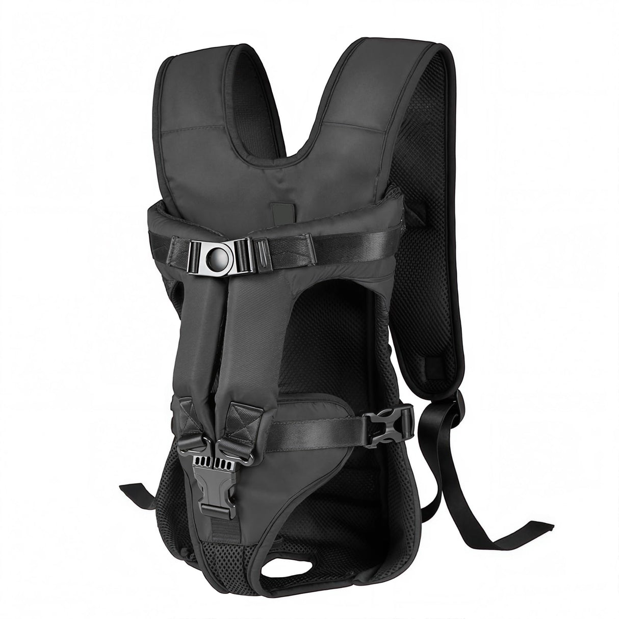 Dog Backpack Carrier, Legs-Out Front Carrier for Small Dogs, Adjustable Breathable Front Carrier for Hiking, Cycling, Travel (Black)