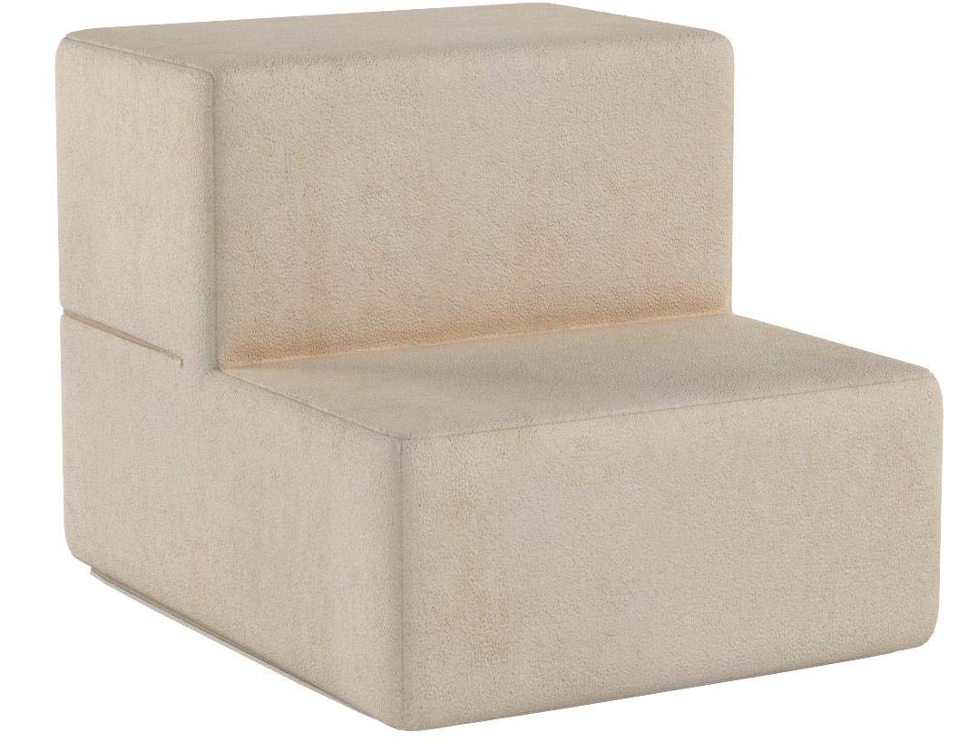 ZINUS Foam 13 Inch 2-Step Step Pet Stairs / Pet Ramp for Cats and Dogs, Extra Small, Beige