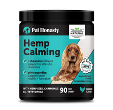 Load image into Gallery viewer, Natural Hemp Calming Chews for Dogs - Calming Aid Supplement for Occasional Anxiousness with Valerian Root, Chamomile, + Magnesium - Stress, Separation &amp; Thunder Support - (Chicken, 90 Count)
