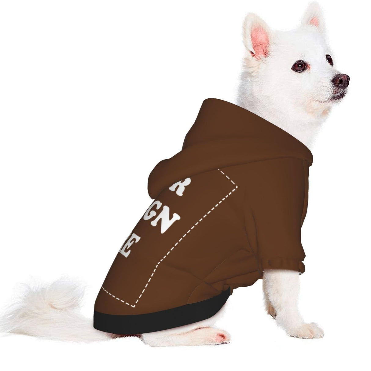 KMITBPN Personalized Chihuahua Dog Hoodie, Custom Pet Warm Sweatshirt Costume with Name Number Photo, Customize ID Clothes for Pupppy Kitten Dogs Cats, Chocolate, XL