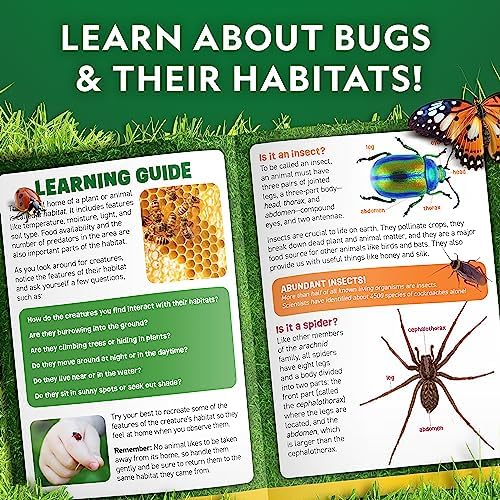 NATIONAL GEOGRAPHIC Bug Catcher Kit for Kids - Kids Bug Habitat with Magnified Viewer, Bug Catcher, Tweezers & Learning Guide, Insect Habitat, Outdoor Toys, Kids Bug Catching Kit, Bug Cage, Bug Box
