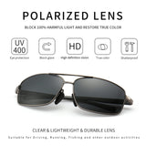 SUNGAIT Ultra Lightweight Rectangular Polarized Sunglasses Men UV400 Protection (Gunmetal Frame Gray Lens, 62) Metal Frame SGT458 QKH-CA