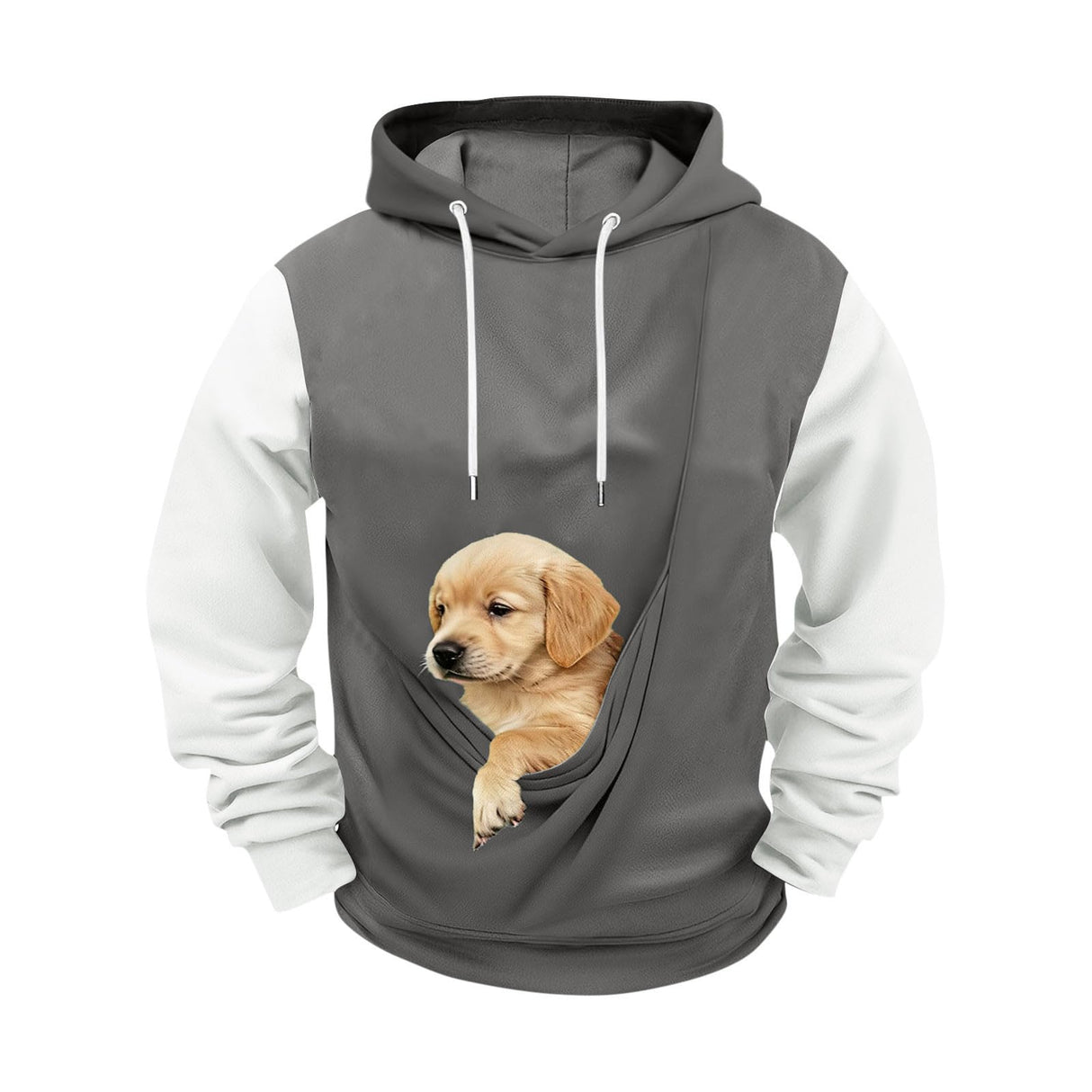 Unisex Dog Pouch Hoodie Oversized Comfy Long Sleeve Kangaroo Pouch Sweatshirt Animal Holder Pullover Tops