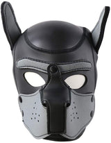 jecrizy Dog Head Masks Neoprene Puppy Hood, Neoprene Full Face Mask, Halloween Mask, Novelty Party Costume (X-Large, Gray)