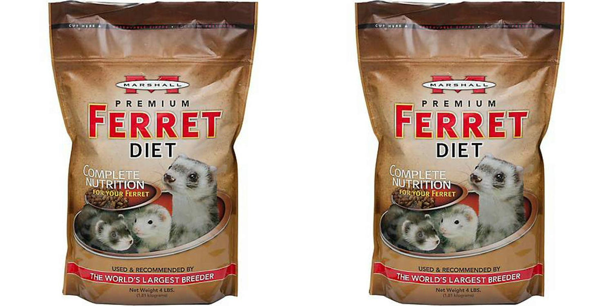 Marshall Premium Ferret Diet Food, 4 Pound, 2 Pack